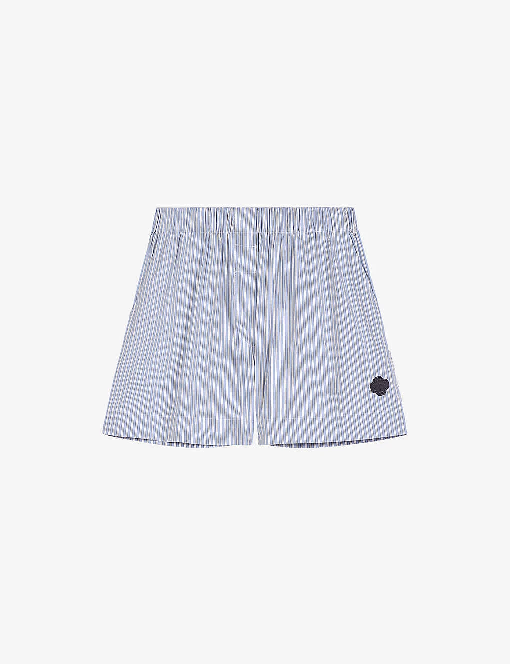 Maje Striped Elasticated-waist Stretch Cotton-blend Shorts 1 Maje Striped Elasticated-waist Stretch Cotton-blend Shorts