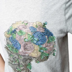 Zadig & Voltaire Henley Skull And Floral-embellished Cotton-jersey T-shirt -Outlet Pique Style Store R04121844 GRISCHINE ALT04