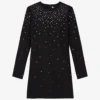 THE KOOPLES Rhinestone-embellished Woven Mini Dress