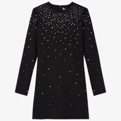 THE KOOPLES Rhinestone-embellished Woven Mini Dress
