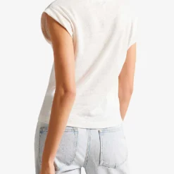 Ted Baker Effiy Lace-trimmed V-neck Linen And Cotton-blend T-shirt 7 Ted Baker Effiy Lace-trimmed V-neck Linen And Cotton-blend T-shirt -Outlet Pique Style Store R04122373 WHITE ALT03