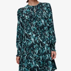 Whistles Animal-print Ruffled Woven Mini Dress -Outlet Pique Style Store R04122405 MULTICOLOURED ALT02