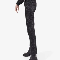 THE KOOPLES Rhinestone-embellished Slim-leg Mid-rise Stretch-denim Jeans -Outlet Pique Style Store R04122413 BLA55 ALT02