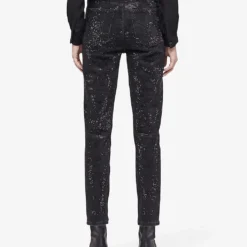 THE KOOPLES Rhinestone-embellished Slim-leg Mid-rise Stretch-denim Jeans -Outlet Pique Style Store R04122413 BLA55 ALT03