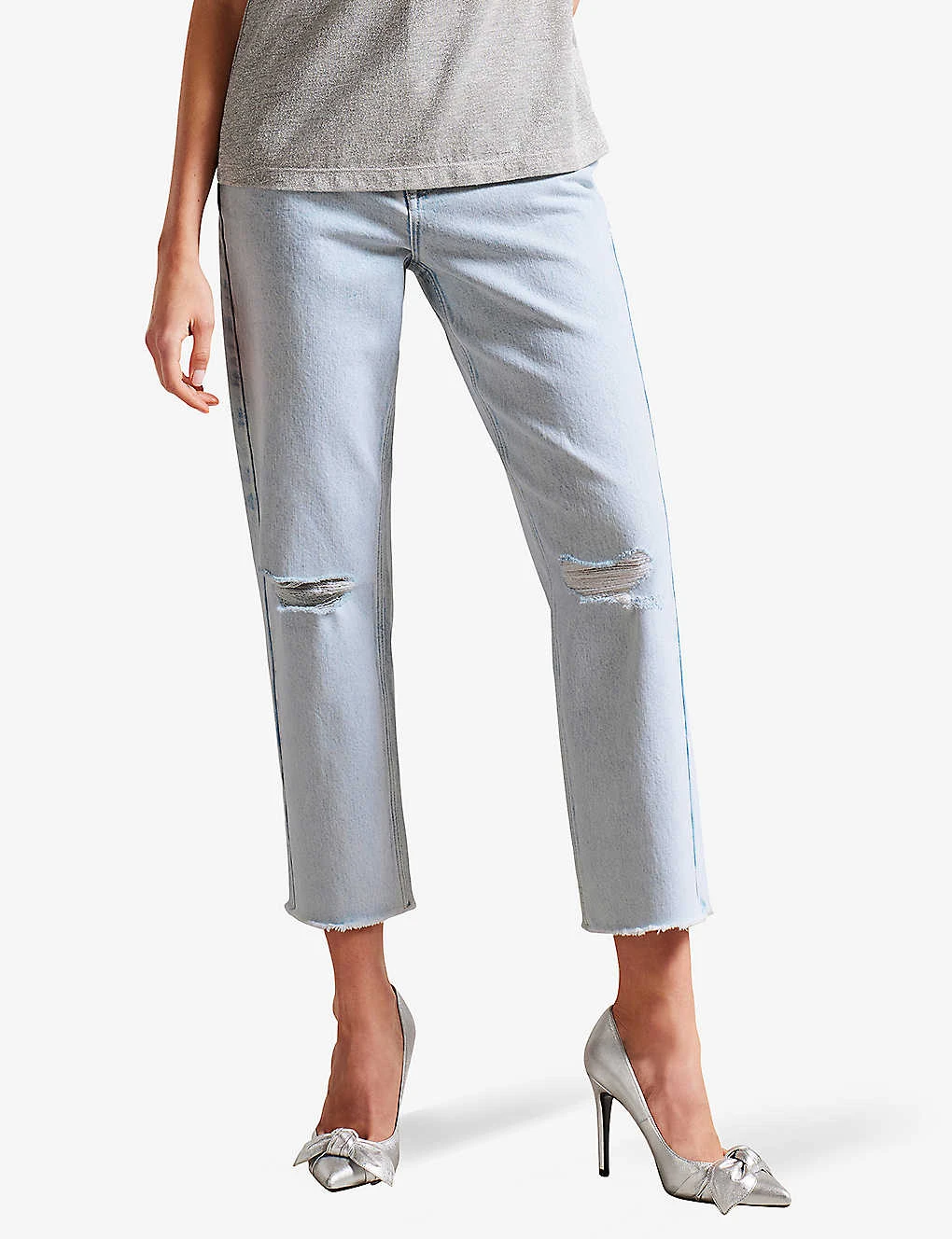 Ted Baker Chrishl Straight-leg Ripped-knee Stretch Jeans 3 Ted Baker Chrishl Straight-leg Ripped-knee Stretch Jeans - Image 3