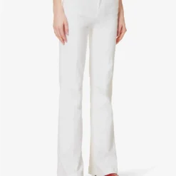 Paige Genevieve Flared Mid-rise Stretch-denim Jeans -Outlet Pique Style Store R04123066 CRISPWHITE ALT02