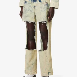 Cut-out Regular-fit High-rise Jeans -Outlet Pique Style Store R04123222 ACIDSOY ALT02