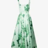 Adele Floral-print Pleated Woven Midi Dress