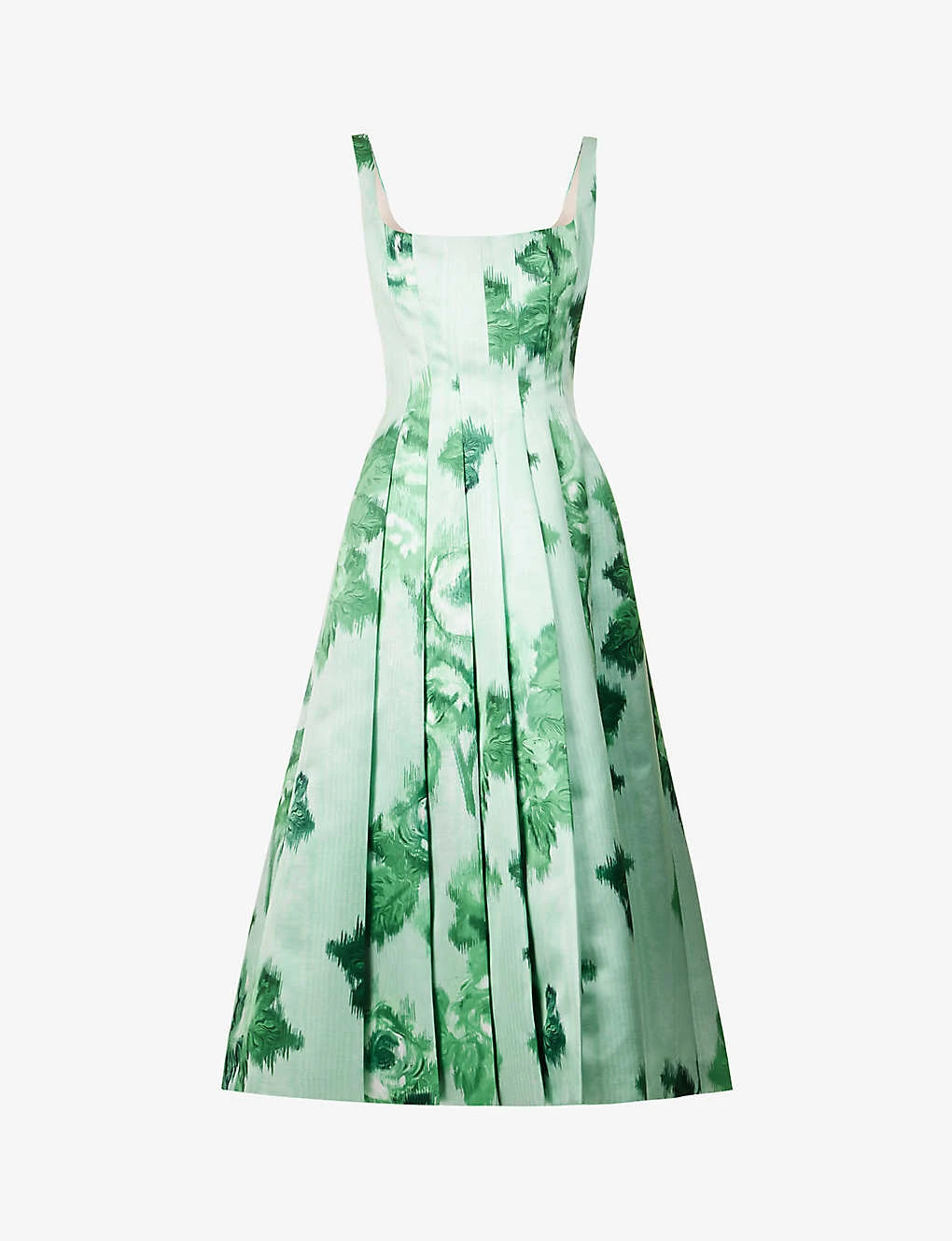 Adele Floral-print Pleated Woven Midi Dress 1 Adele Floral-print Pleated Woven Midi Dress