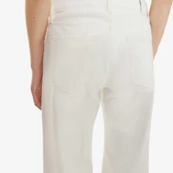 ANINE BING Hugh Wide-leg High-rise Cotton-twill Jeans -Outlet Pique Style Store R04123610 IVORY ALT04