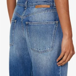 STELLA MCCARTNEY Distressed Contrast-stitch Straight-leg Mid-rise Jeans 11 STELLA MCCARTNEY Distressed Contrast-stitch Straight-leg Mid-rise Jeans -Outlet Pique Style Store R04125582 MIDBLUE ALT05