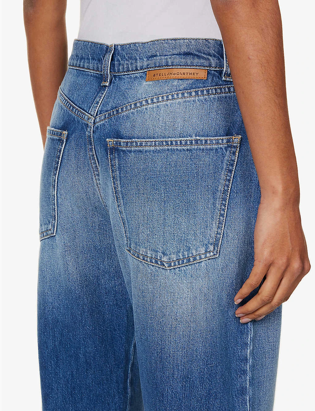 STELLA MCCARTNEY Distressed Contrast-stitch Straight-leg Mid-rise Jeans 6 STELLA MCCARTNEY Distressed Contrast-stitch Straight-leg Mid-rise Jeans - Image 6