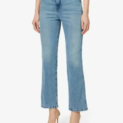 GOOD AMERICAN Good Curve Straight-leg Mid-rise Cotton-blend Jeans -Outlet Pique Style Store R04125884 INDIGO390 ALT02