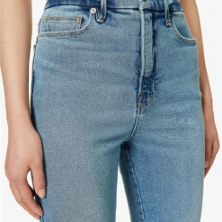 GOOD AMERICAN Good Curve Straight-leg Mid-rise Cotton-blend Jeans -Outlet Pique Style Store R04125884 INDIGO390 ALT04
