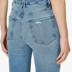 GOOD AMERICAN Good Curve Straight-leg Mid-rise Cotton-blend Jeans -Outlet Pique Style Store R04125884 INDIGO390 ALT05