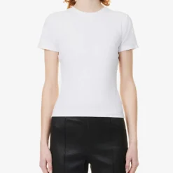 GOOD AMERICAN Baby Round-neck Stretch-cotton T-shirt -Outlet Pique Style Store R04125914 WHITE001 ALT02