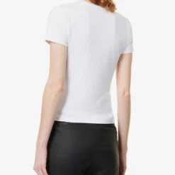 GOOD AMERICAN Baby Round-neck Stretch-cotton T-shirt -Outlet Pique Style Store R04125914 WHITE001 ALT03