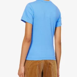 Comme Des Garçons Play Logo-embroidered Cotton-jersey T-shirt -Outlet Pique Style Store R04126226 BLUE ALT03