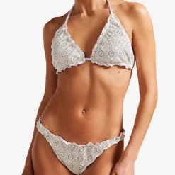 Ted Baker Layleta Frilled-trim Lace-effect Stretch-woven Bikini Bottoms 6 Ted Baker Layleta Frilled-trim Lace-effect Stretch-woven Bikini Bottoms -Outlet Pique Style Store R04126384 WHITE ALT02