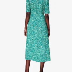 Whistles Floral-print V-neck Woven Midi Dress -Outlet Pique Style Store R04126788 MULTICOLOURED ALT03