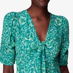 Whistles Floral-print V-neck Woven Midi Dress -Outlet Pique Style Store R04126788 MULTICOLOURED ALT04