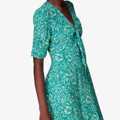 Whistles Floral-print V-neck Woven Midi Dress -Outlet Pique Style Store R04126788 MULTICOLOURED ALT05