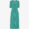 Whistles Floral-print V-neck Woven Midi Dress