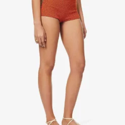 Rosemary High-rise Knitted Shorts -Outlet Pique Style Store R04126884 GOLDFLAME ALT02