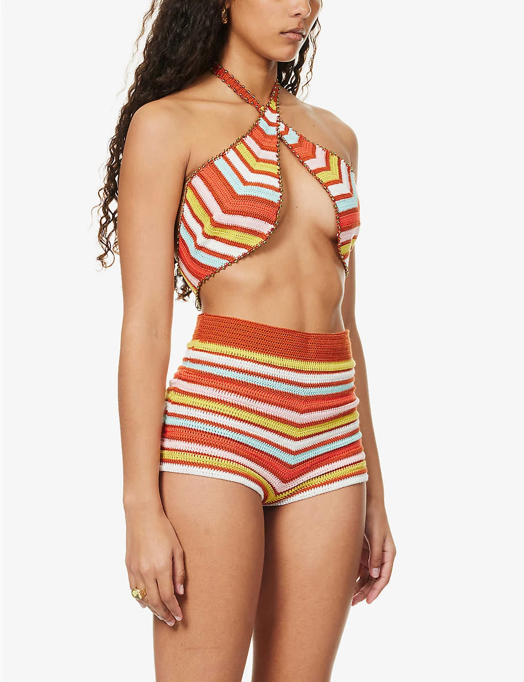 Chevron-pattern Crochet-knit Shorts 3 Chevron-pattern Crochet-knit Shorts - Image 3