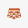Chevron-pattern Crochet-knit Shorts