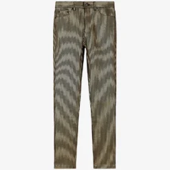 THE KOOPLES Metallic-stripe Slim-leg High-rise Stretch-denim Jeans