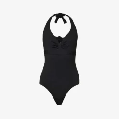 Max Mara Chiara Halterneck Bow-embellished Swimsuit