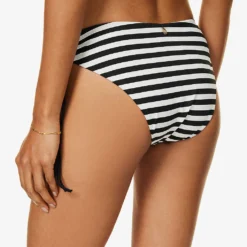 Max Mara Sibilla Striped Bikini Bottoms -Outlet Pique Style Store R04127778 WHITE ALT03