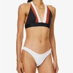 Max Mara Albina Triangle-cup Bikini Top -Outlet Pique Style Store R04127779 BLACK ALT02