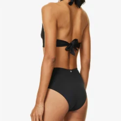 Max Mara Anika V-neck Bikini Top -Outlet Pique Style Store R04127780 BLACK ALT03