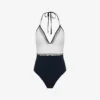 Reiss Ray Colourblock Stretch-nylon Swimsuit