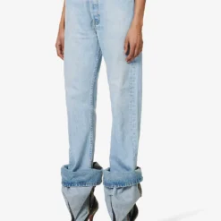 Logo-patch Straight Wide-leg Mid-rise Upcycled Denim Jeans 8 Logo-patch Straight Wide-leg Mid-rise Upcycled Denim Jeans -Outlet Pique Style Store R04127902 LIGHTBLUEWASH ALT02