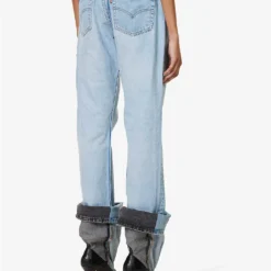 Logo-patch Straight Wide-leg Mid-rise Upcycled Denim Jeans 9 Logo-patch Straight Wide-leg Mid-rise Upcycled Denim Jeans -Outlet Pique Style Store R04127902 LIGHTBLUEWASH ALT03