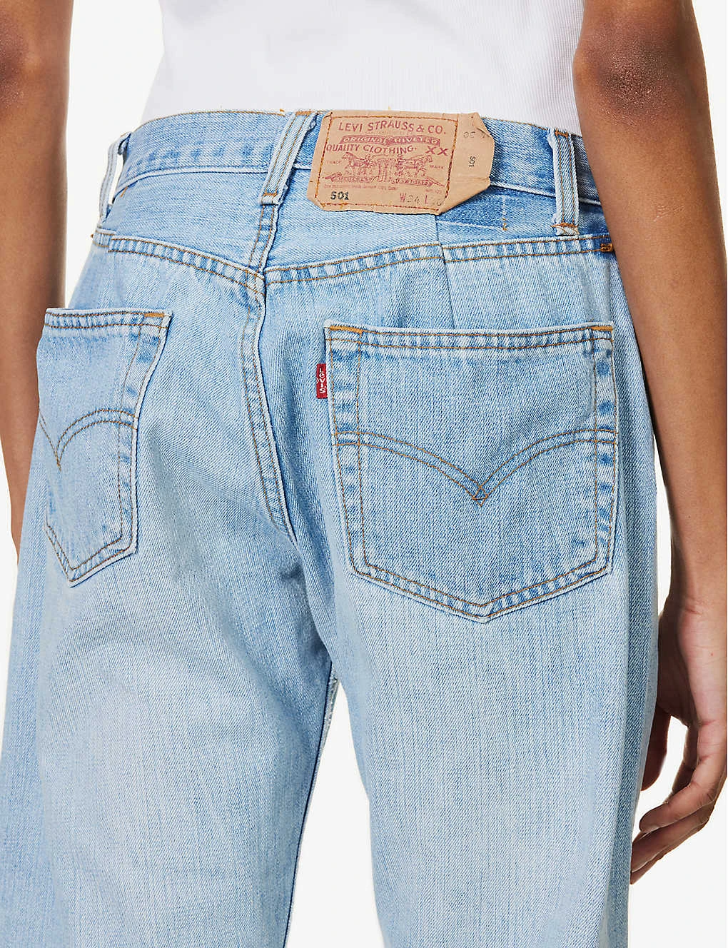 Logo-patch Straight Wide-leg Mid-rise Upcycled Denim Jeans 6 Logo-patch Straight Wide-leg Mid-rise Upcycled Denim Jeans - Image 6