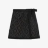 THE KOOPLES Rhinestone-motif Wrap-front Woven Mini Skirt