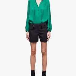 THE KOOPLES Slim-fit Pocket-detail Wool Shorts -Outlet Pique Style Store R04127976 BLA01 ALT01