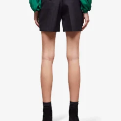 THE KOOPLES Slim-fit Pocket-detail Wool Shorts -Outlet Pique Style Store R04127976 BLA01 ALT03
