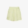 Emilia Frilled-trim Organic-linen Shorts