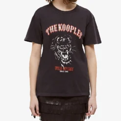 THE KOOPLES Tiger Screen-print Cotton-jersey T-shirt 7 THE KOOPLES Tiger Screen-print Cotton-jersey T-shirt -Outlet Pique Style Store R04129060 BLA55 ALT02
