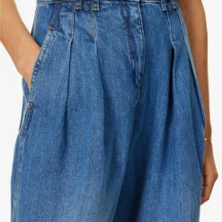 ME AND EM Pleated Wide-leg High-rise Jeans -Outlet Pique Style Store R04129140 BLUEWASH ALT04