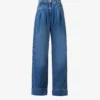 ME AND EM Pleated Wide-leg High-rise Jeans