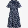 Ted Baker Floral-patterned Tiered Woven Midi Dress