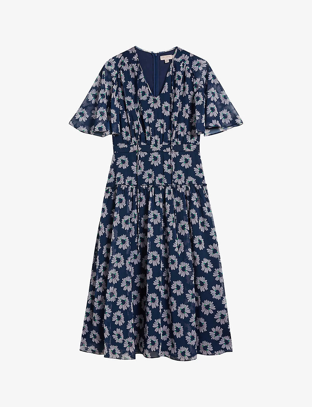 Ted Baker Floral-patterned Tiered Woven Midi Dress