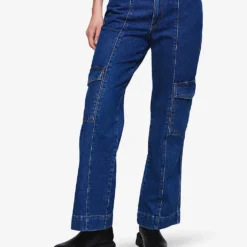 Hardy Flared Mid-rise Organic-denim Cargo Jeans -Outlet Pique Style Store R04129974 MIDWASH ALT02