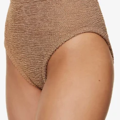 Jessica Crinkled High-rise Bikini -Outlet Pique Style Store R04130205 METALLICCOCOASILVER ALT04